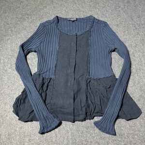 Kedziorek Mixed Media Shrunken Jacket Womens Size 40 Lagenlook Grunge
